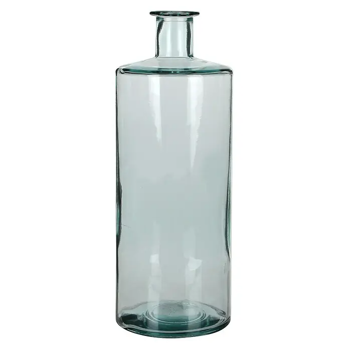 Jarrón de vidrio redondo Guan - Ø x Al: 15 x 40 cm, Transparente