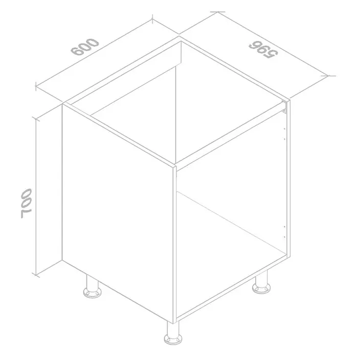Top Element Armario para horno - L x An x Al: 58 x 60 x 70 cm