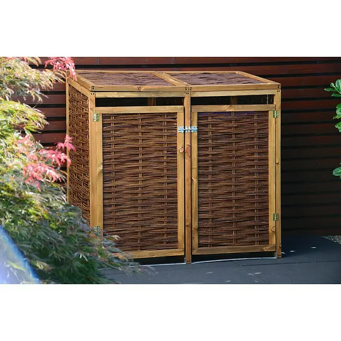 Dobar Mülltonnenbox Verkleidung - 137 x 83 x 132 cm, Geeignet für: 2 Mülltonnen - Stimmungsaufnahme