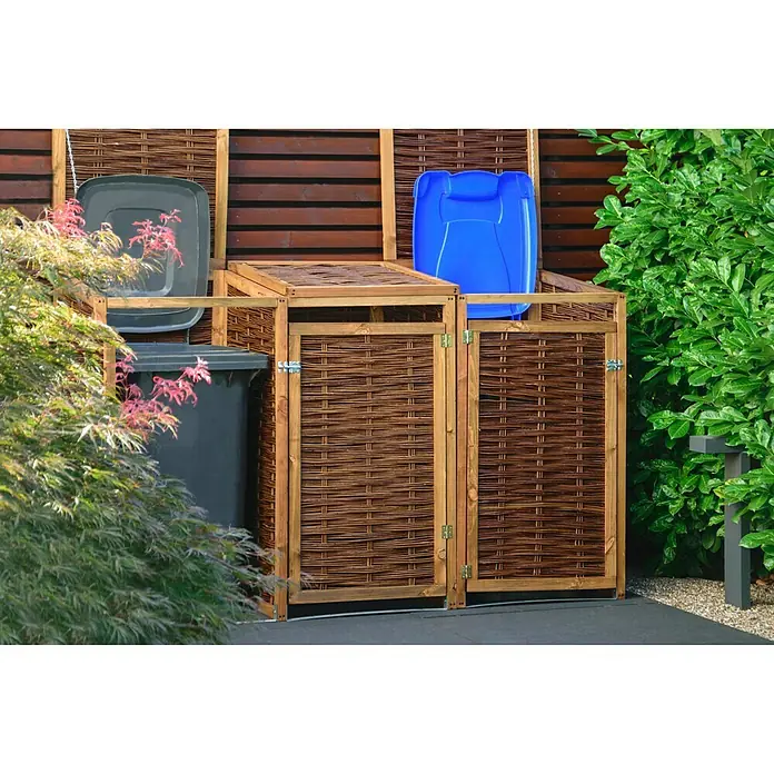 Dobar Mülltonnenbox Verkleidung - 137 x 83 x 132 cm, Geeignet für: 2 Mülltonnen - Stimmungsaufnahme