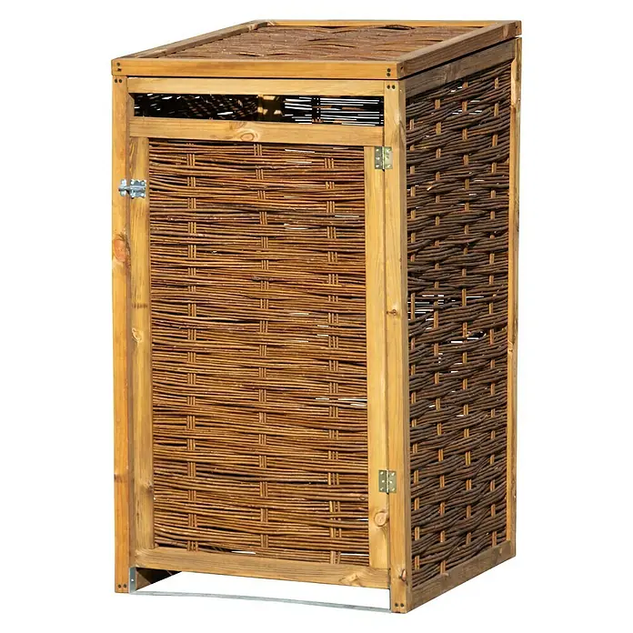 Dobar Mülltonnenbox Verkleidung - 70 x 83 x 132 cm, Geeignet für: 1 Mülltonne - Vorderansicht