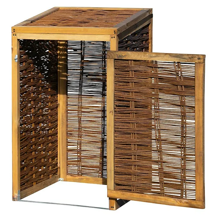 Dobar Mülltonnenbox Verkleidung - 60 x 80 x 115 cm, Geeignet für: 1 Mülltonne - Linke Seitenansicht
