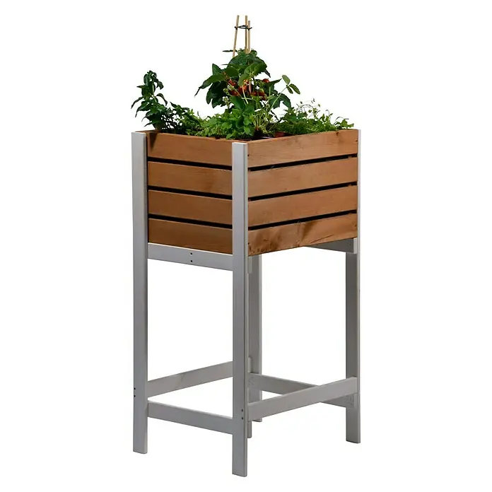 Dobar Hochbeet - 49 x 42 x 90 cm, Holz, Braun - Rechte Seitenansicht