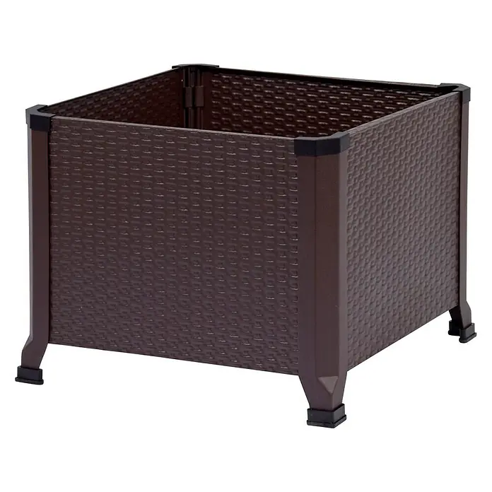 Dobar Pflanzkübel eckig - 45 x 45 x 36,8 cm, Stahl - Vorderansicht