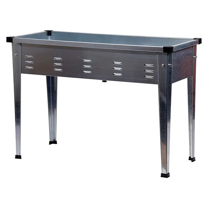 Dobar Hochbeet - 101 x 44 x 71,5 cm, Edelstahl, Silber - Vorderansicht
