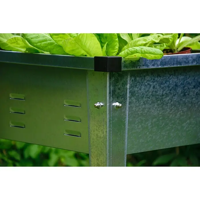 Dobar Hochbeet - 101 x 44 x 71,5 cm, Edelstahl, Silber - Detailaufnahme