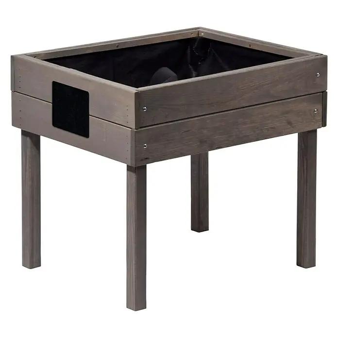 Dobar Hochbeet - 50 x 40 x 45 cm, Holz, Grau - Vorderansicht