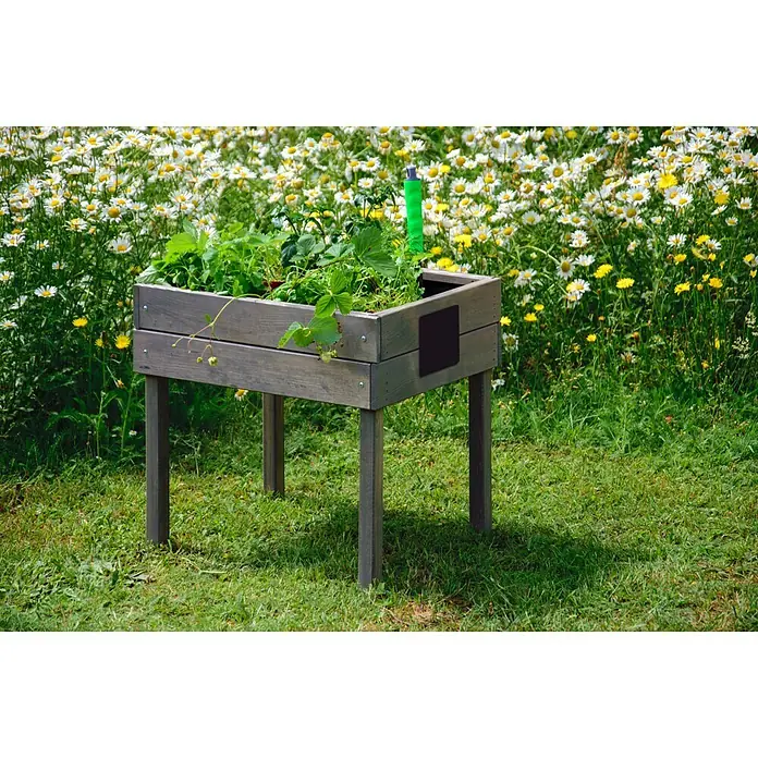 Dobar Hochbeet - 50 x 40 x 45 cm, Holz, Grau - Stimmungsaufnahme