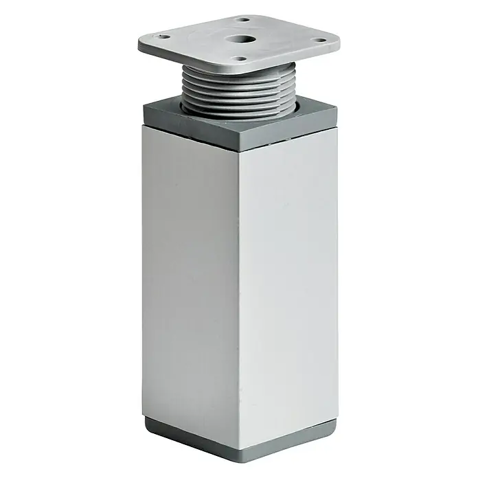 Hettich Möbelfuß - L x B: 40 x 40 mm, Verstellbar: 100 - 120 mm, Aluminium, Traglast: 50 kg - Vorderansicht