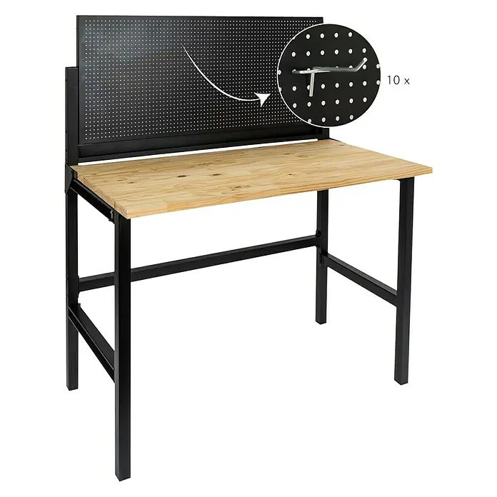 Werkbank - l x b x h: 64,5 x 120,5 x 140 cm - Vooraanzicht