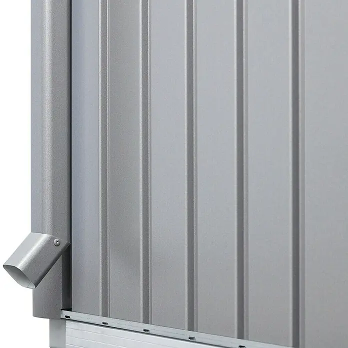 Biohort HighLine Regenfallrohr-Set - Passend für: Biohort Gerätehaus HighLine, Quarzgrau Metallic, 205,5 cm - Vorderansicht