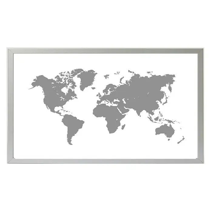 Pizarra magnética Mapamundi - Gris, 90 x 60 cm