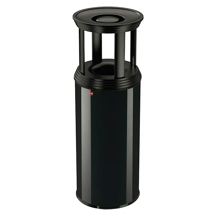 Hailo Profiline Ascher-Papierkorb SafePlus - 45 l, Ø x H: 33 x 92 cm, Schwarz - Vorderansicht