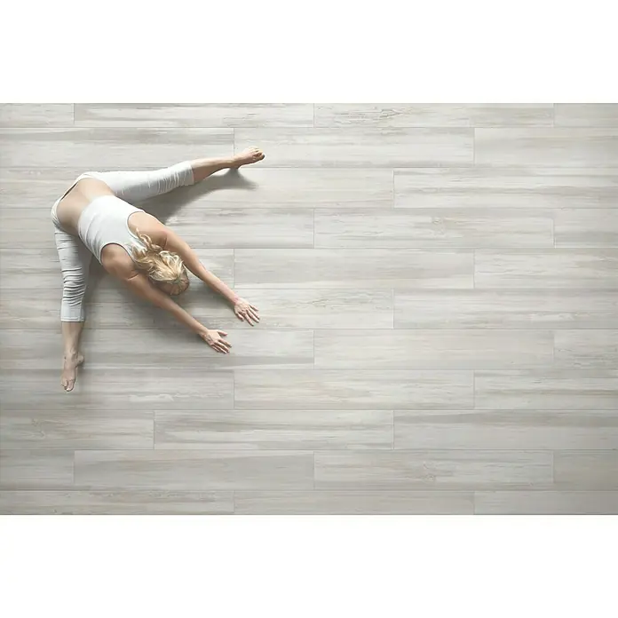 Pavimento porcelánico Merlin - 23 x 120 cm, Gris, Estilo madera