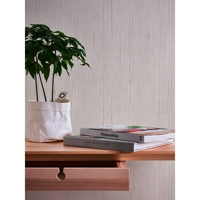 Lutèce Authentic Walls 2 Vliestapete - Creme, Holzoptik, 10,05 x 0,53 m - Stimmungsaufnahme