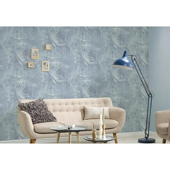 AS Creation Hygge Vliestapete - Blau, Floral, 10,05 x 0,53 m - Stimmungsaufnahme