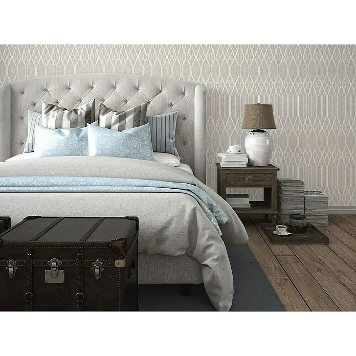 AS Creation Linen Style Vliestapete Grafik - Grau, Grafisch, 10,05 x 0,53 m - Stimmungsaufnahme