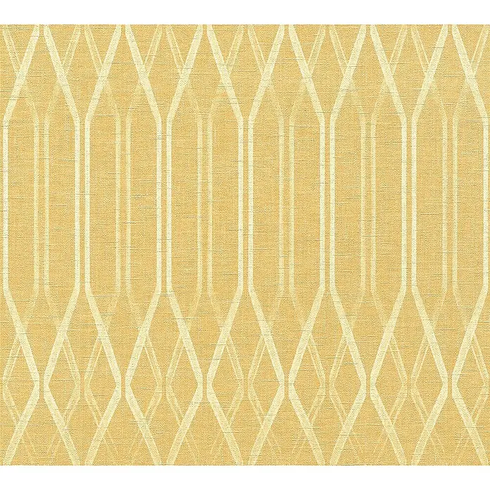AS Creation Linen Style Vliestapete Grafik - Senf, Grafisch, 10,05 x 0,53 m - Detailaufnahme