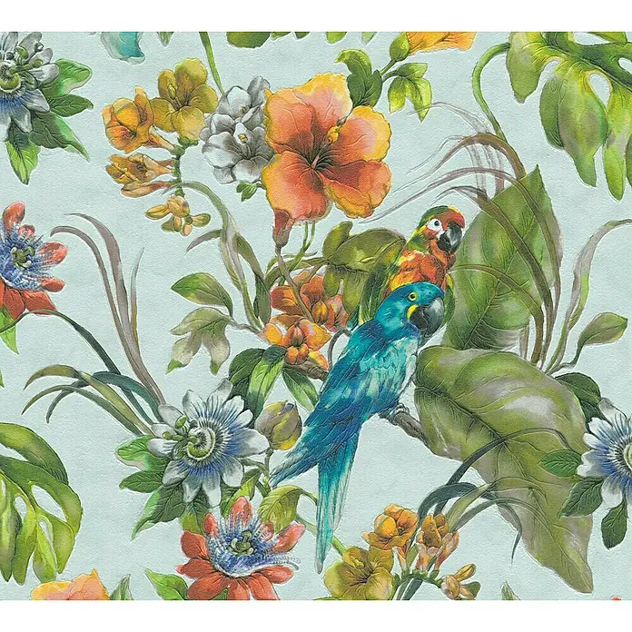 AS Creation Il Decoro Strukturtapete - Blau, Floral, Reliefstruktur, 10,05 x 0,53 m - Detailaufnahme