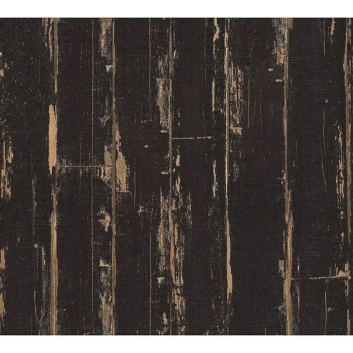 AS Creation Il Decoro Vliestapete - Schwarz, Holzoptik, 10,05 x 0,53 m - Detailaufnahme