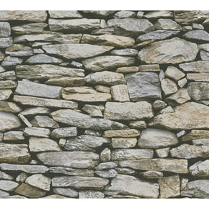 AS Creation Il Decoro Papiertapete Stein II - Grau/Braun, Steinoptik, 10,05 x 0,53 m - Detailaufnahme