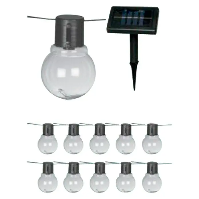 Luxform Guirnalda luminosa solar Menorca - 10 luces, Largo: 349 cm, LED, Autonomía estimada: 6 h