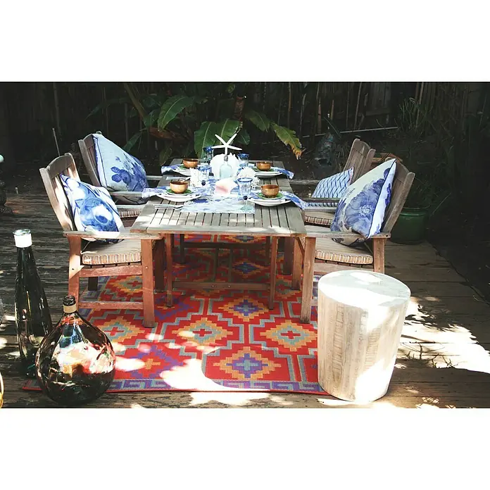 Teppich Outdoorteppich Lhasa - Orange/Violett, 240 x 150 cm, 100 % Polypropylen - Stimmungsaufnahme