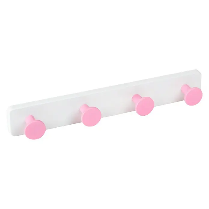 Nesu Perchero 9062 - L x An x Al: 41 x 6 x 5,5 cm, Plástico, Blanco/Rosa