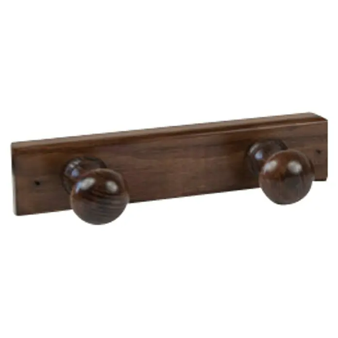 Nesu Perchero 9902 - L x An x Al: 23 x 5 x 7,2 cm, Número de ganchos: 2 ud., Nogal