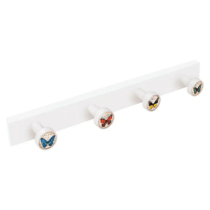 Nesu Perchero 9038 - L x An x Al: 48,5 x 5 x 6,5 cm, Madera, Blanco