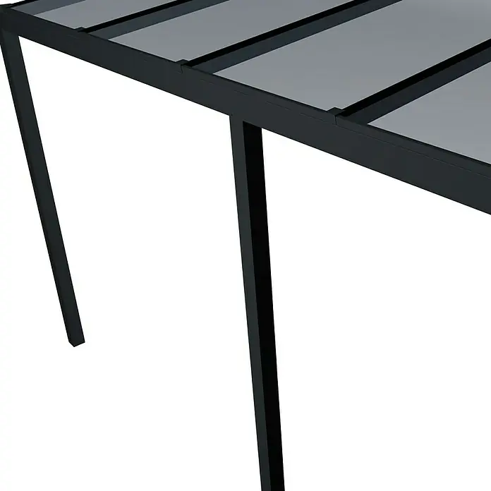 Terrasoverkapping Easy Edition - l x d: 500 cm x 300 cm, Gelaagd veiligheidsglas VSG, Antracietgrijs, Helder - Close-up