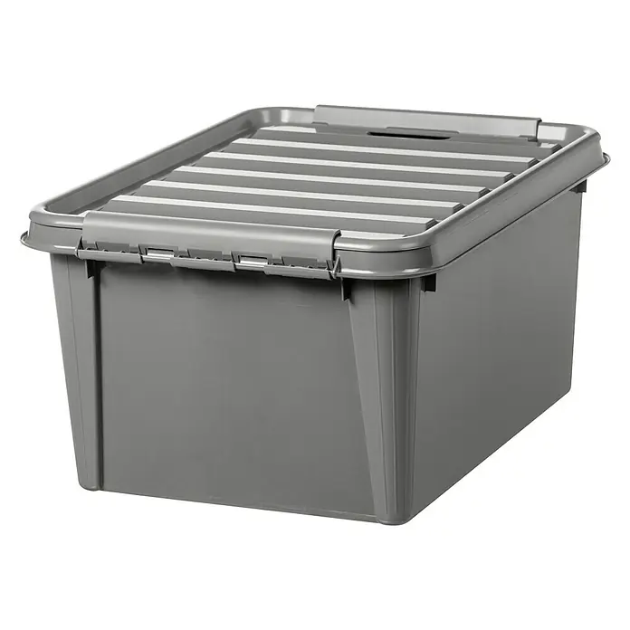 SmartStore Aufbewahrungsbox - L x B x H: 50 x 39 x 26 cm, Kunststoff, Taupe - Linke Seitenansicht