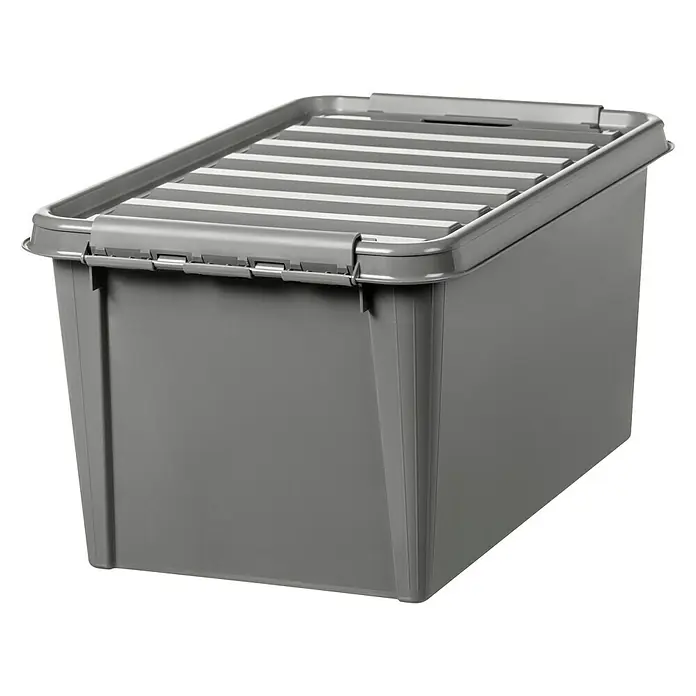 SmartStore Opbergbox - l x b x h: 59 x 39 x 31 cm, Kunststof, Taupe - Zijaanzicht links
