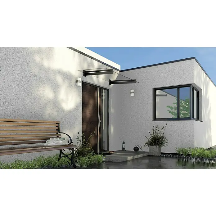 Solid Elements Pričvrsni dio za nadstrešnicu Portofino - D x V: 951 x 115 mm, Čelik, Antracit - Pogled s lijeve strane