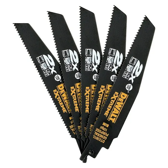 Dewalt Extreme Hoja de sierra de sable DT2301L-QZ - Plástico, 5 ud., Largo: 152 mm