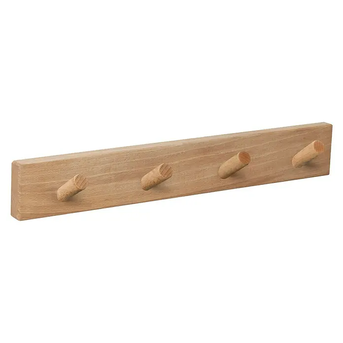 Nesu Perchero 9400 - L x An x Al: 40 x 6 x 1,6 cm, Número de ganchos: 4 ud., Natural