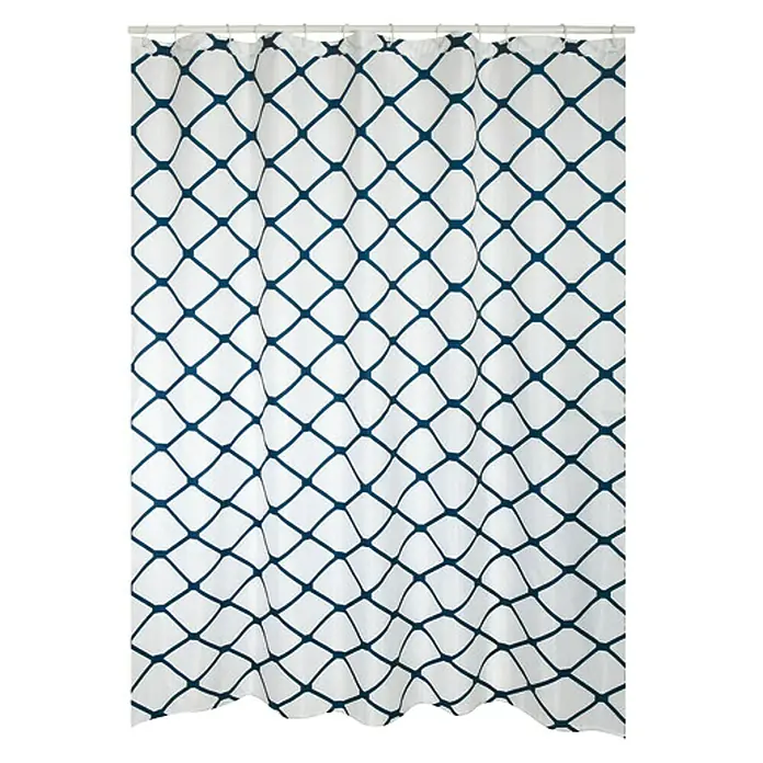 Venus Cortina de baño textil Granada - An x Al: 180 x 200 cm, Azul/Blanco