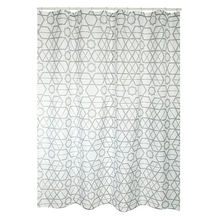 Venus Cortina de baño textil Córdoba - An x Al: 180 x 200 cm, Gris, Blanco