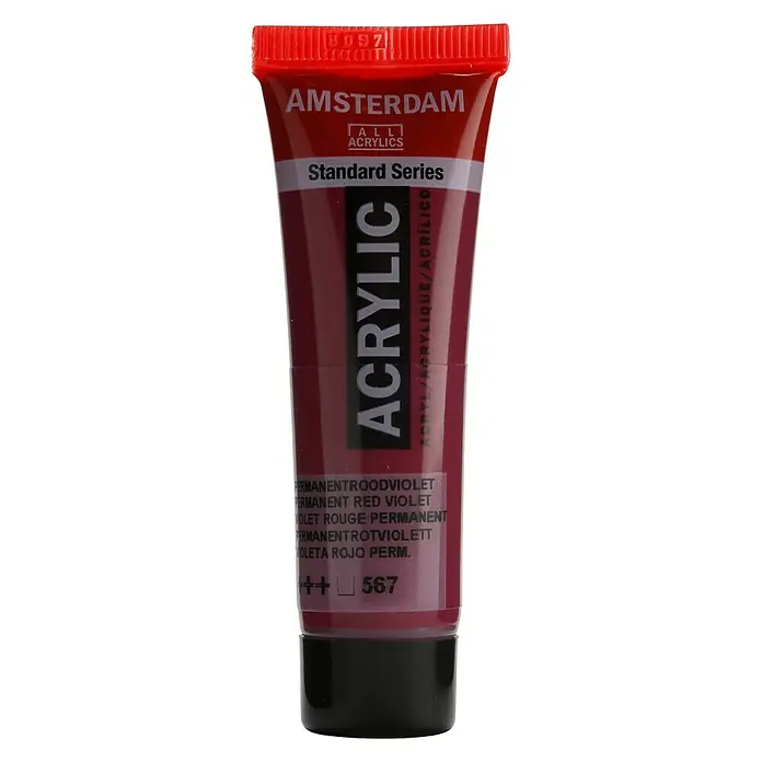 Talens Amsterdam Pintura acrílica Standard - Violeta rojo permanente, 20 ml, Tubo