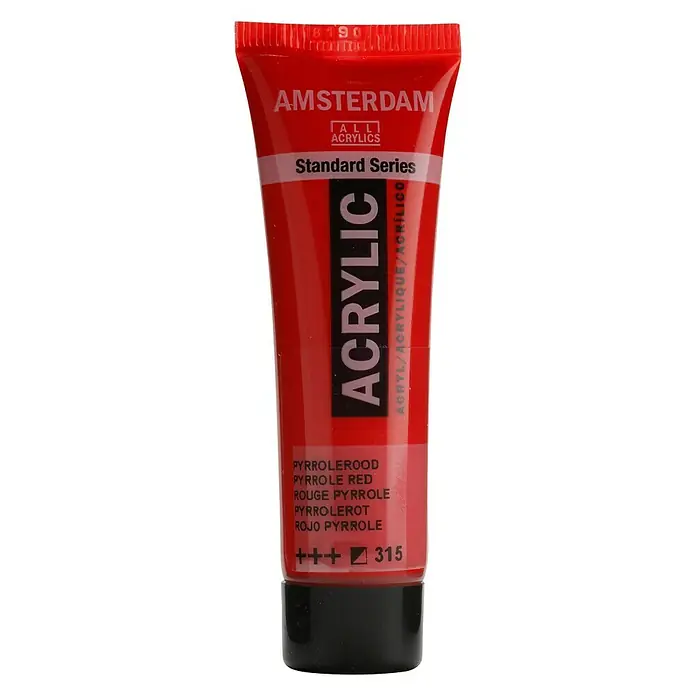 Talens Amsterdam Pintura acrílica Standard - Rojo pyprole, 20 ml, Tubo
