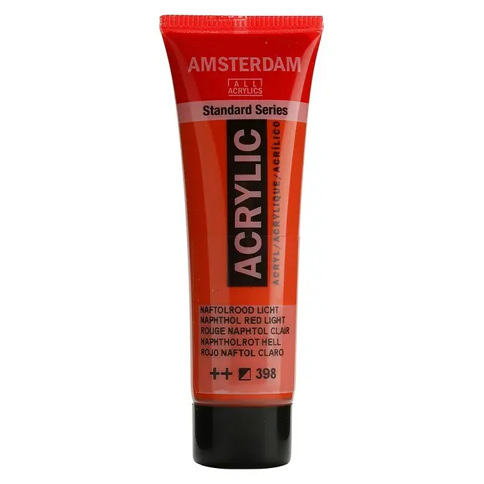 Talens Amsterdam Pintura acrílica Standard - Rojo naftol claro, 20 ml, Tubo