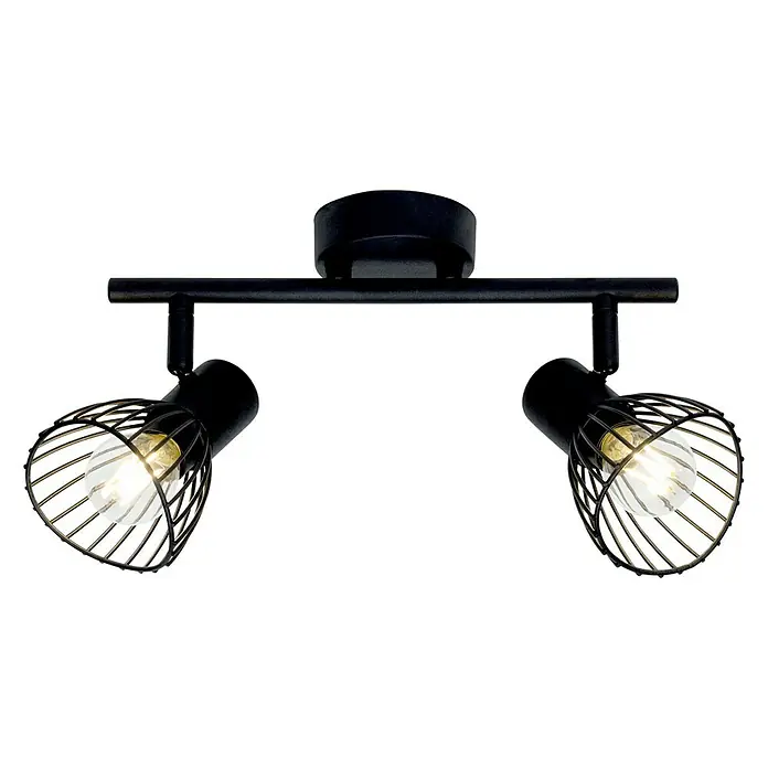 Regleta Polam - 80 W, L x An x Al: 28 x 8 x 15 cm, Negro, E14