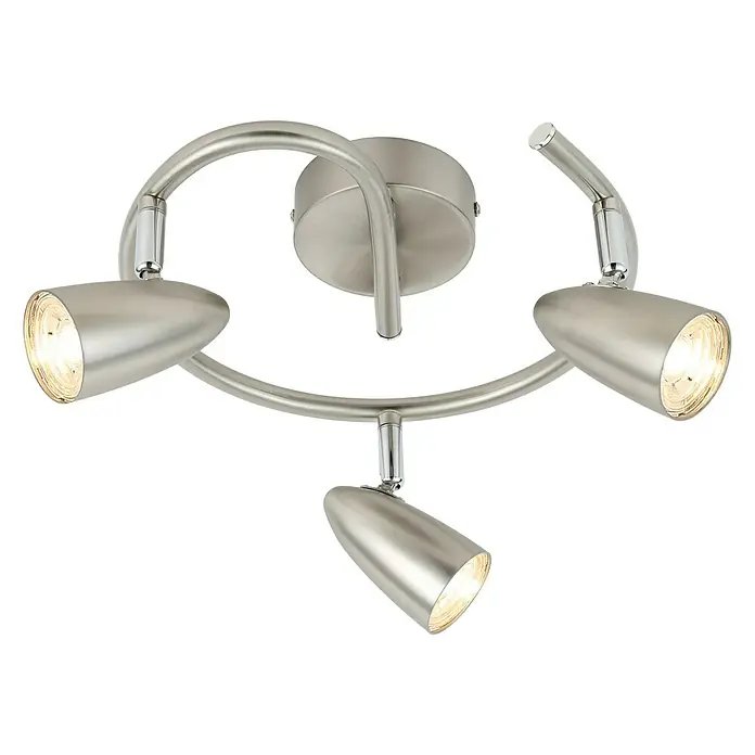 Regleta LED redonda Akma - 12 W, Ø x Al: 25 x 15 cm, Plateado, Blanco neutro