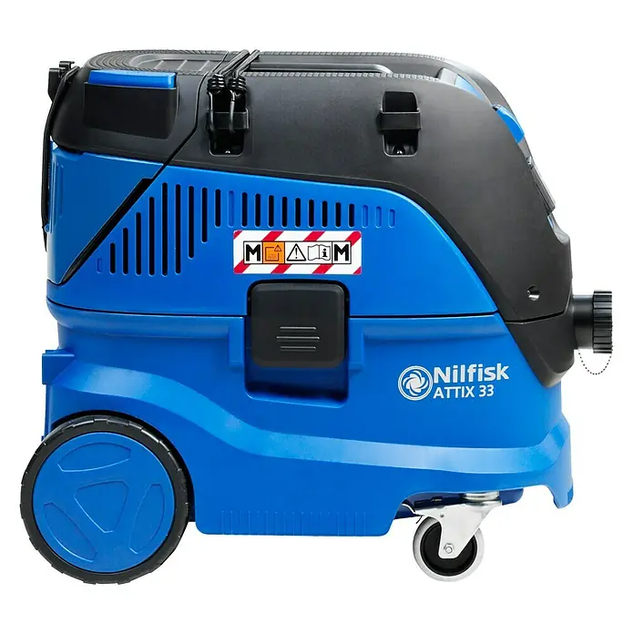 Nilfisk Nass-Trockensauger Attix 33-2M PC - 1.400 W, Behältervolumen: 30 l, Staubklasse: M - Linke Seitenansicht