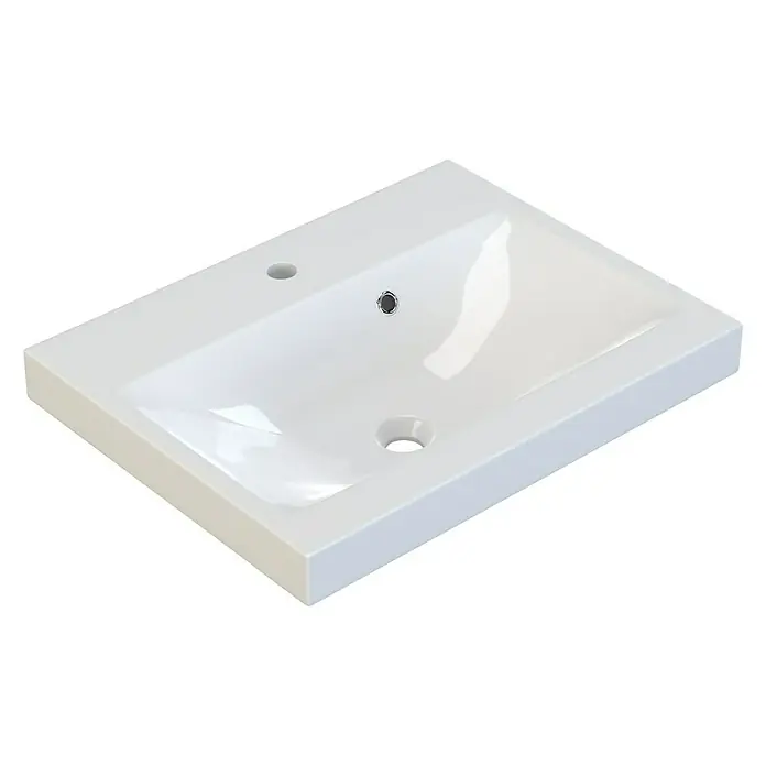Camargue Espacio Ugradbeni umivaonik Olex - 60 x 46 cm, Mineralni lijev, Bijele boje - Pogled sprijeda