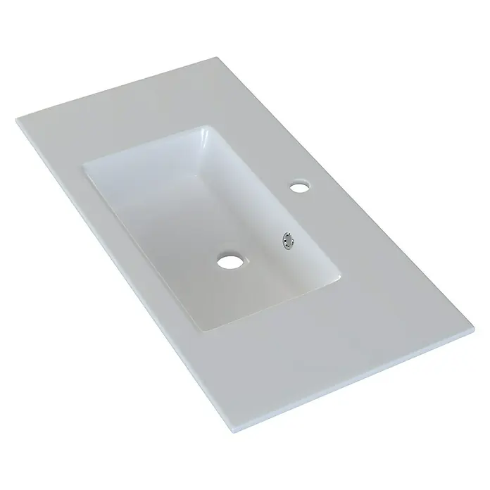 Camargue Espacio Ugradbeni umivaonik Flex - 80 x 40 cm, Mineralni lijev, Bijele boje - Pogled sprijeda