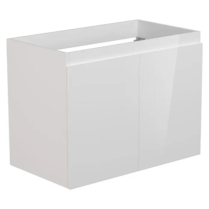 Camargue Espacio Kupaonski ormarić za nasadni umivaonik - 60 x 46 x 60 cm, 2 vrata, Gama bijela sjaj - Pogled sprijeda