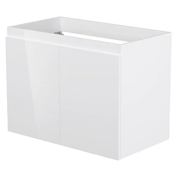 Camargue Espacio Kupaonski ormarić za nasadni umivaonik - 60 x 46 x 60 cm, 2 vrata, Gama bijela sjaj - Pogled sprijeda