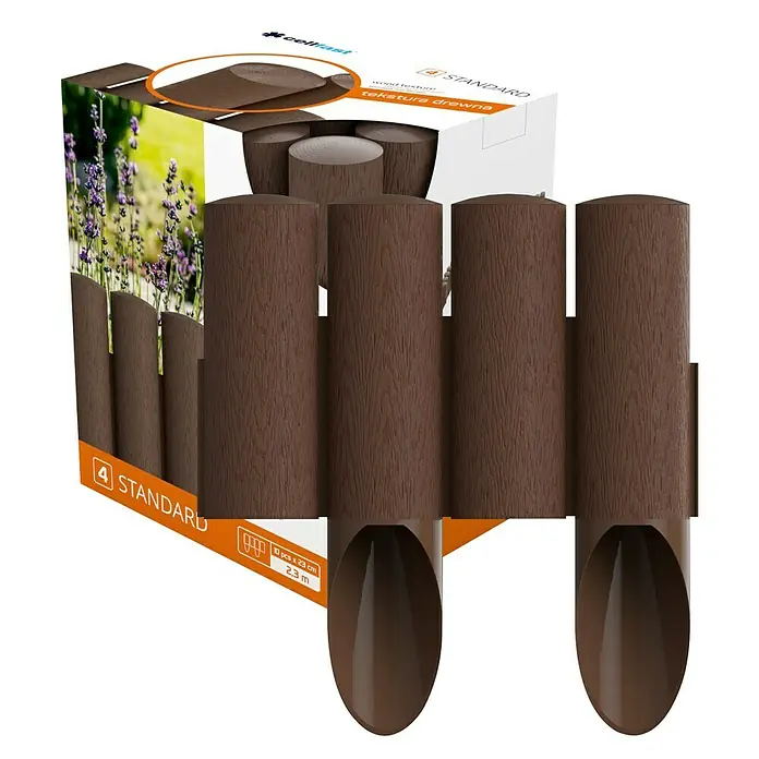 Palisade - L x H: 2,3 m x 145 mm, Braun, Kunststoff