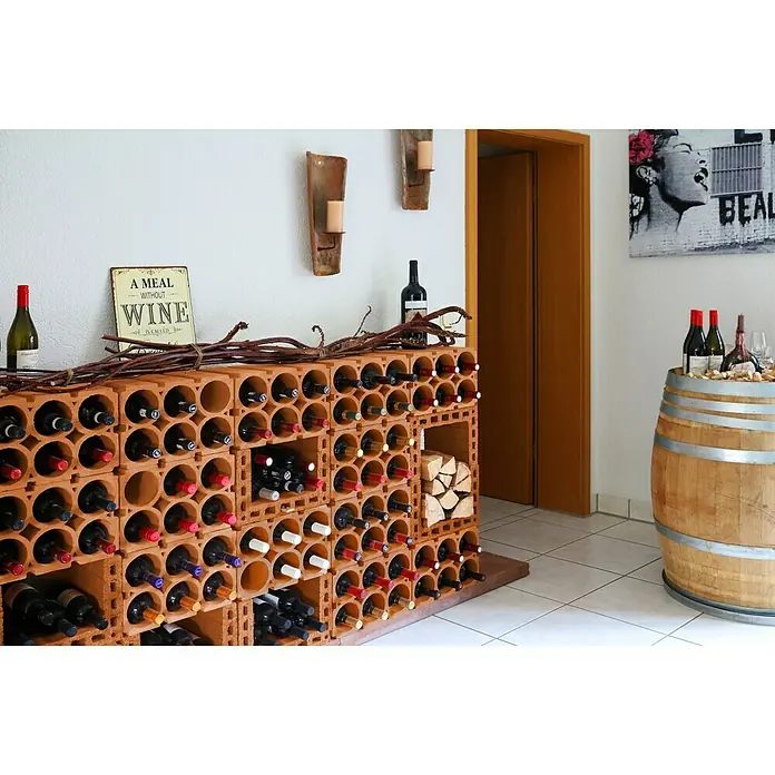 Weinregal - 36,5 x 24 x 24,9 cm, Anzahl Flaschen: 6 Stk., Ton - Anwendungsbeispiel